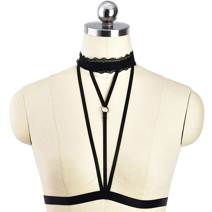 Flirting Spaghetti Straps Black Bundle Elastic Lingerie N18156