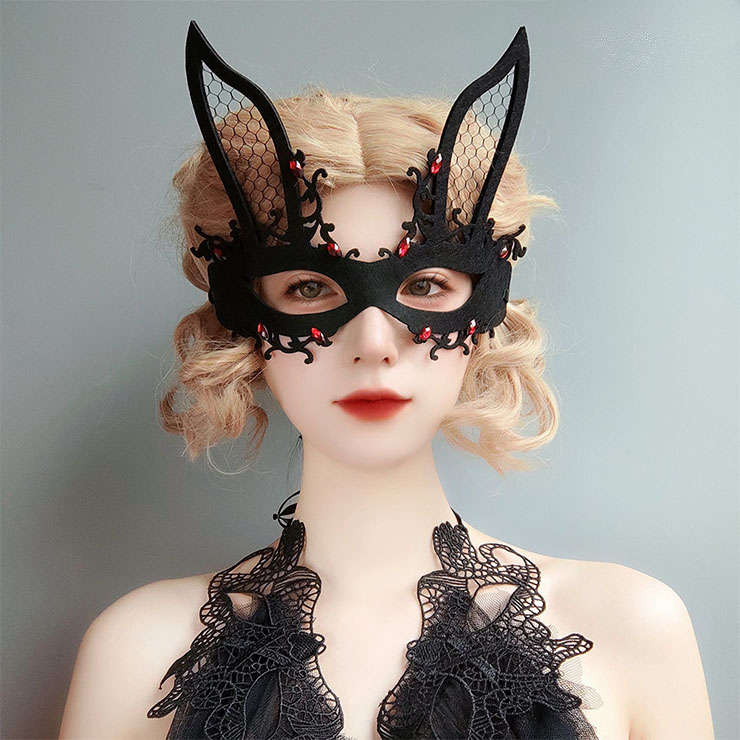 Sexy Evil Bunny Masquerade Adult Nightclub Dancer Halloween Anime Cosplay Eye Mask MS21800