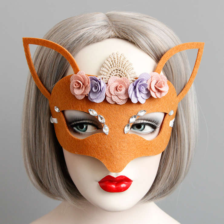 Adult Halloween Masquerade Party Fox Half Mask MS13004