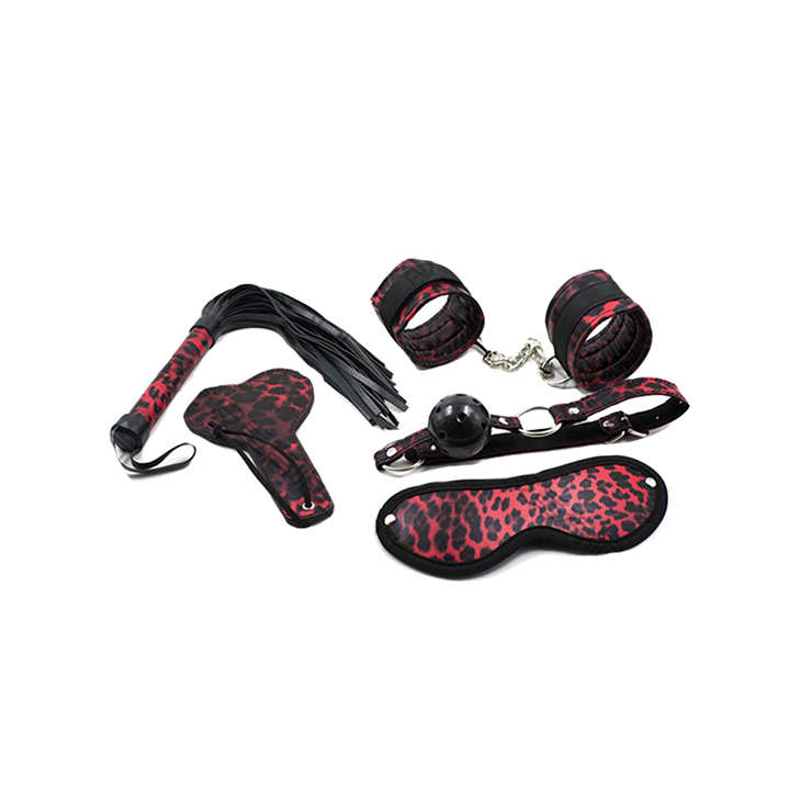 Seductive Playtime Red Leopard Print BDSM Adult Sex Toys Set Props MS11579