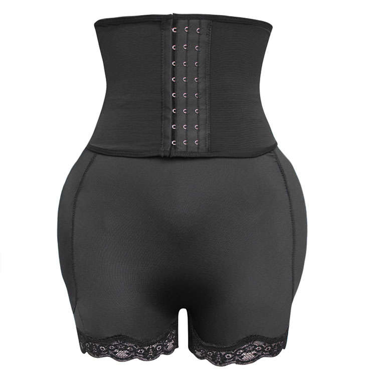 Sexy Black High Waist Elastic Slimming Seamless Shorts Waist Sealing Shaping Belly Pants PT20390