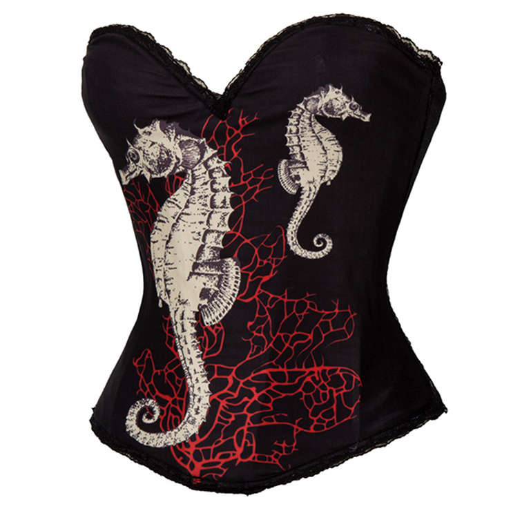 Sexy Burlesque Coral Halloween Costume Overbust Corset N11621