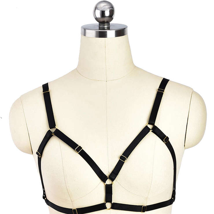 Sexy Flirating Straps Lingerie Black Bundle Elastic Bra N18160