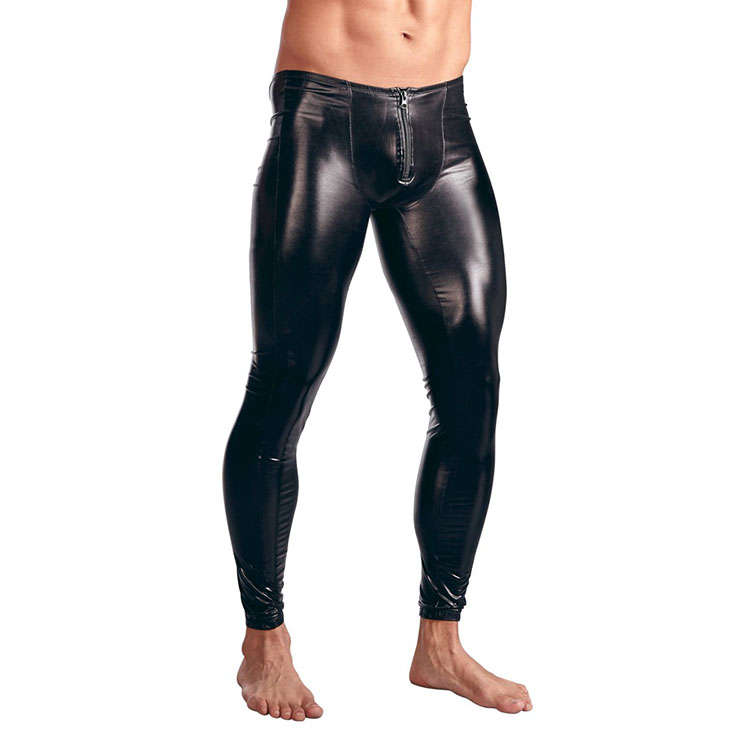 Sexy Men's Black PU Leather Leggings N12962