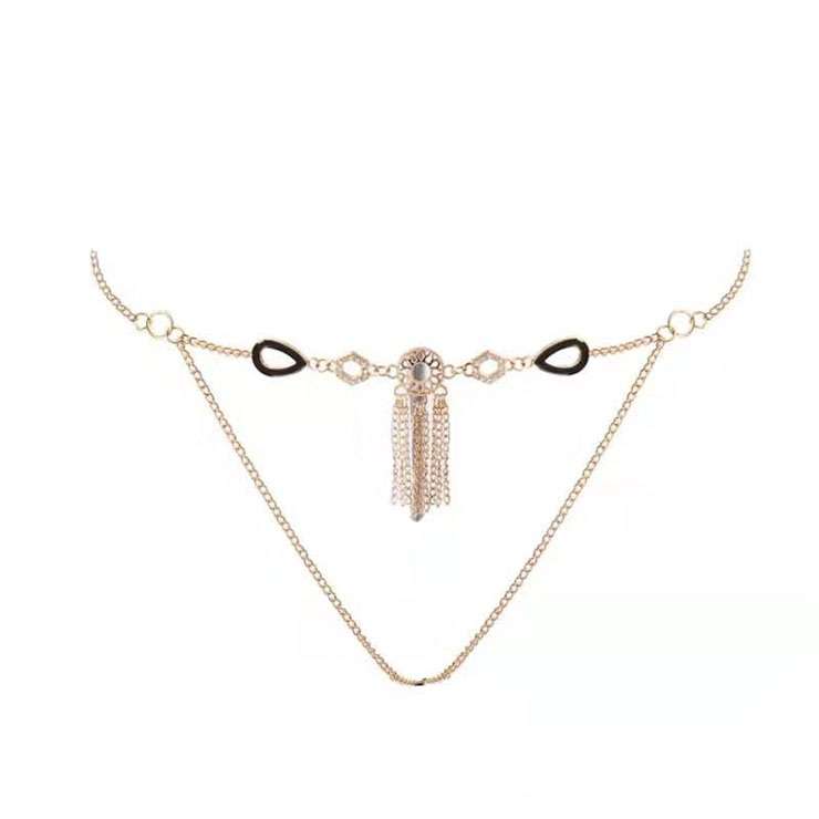 Women's Sexy Tassel Bikini Panties Jewelry Underwear Chain Thong PT20667