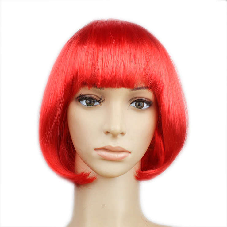 Women's Fashion Red Short Bob Hair Cosplay Party Wigs MS16099