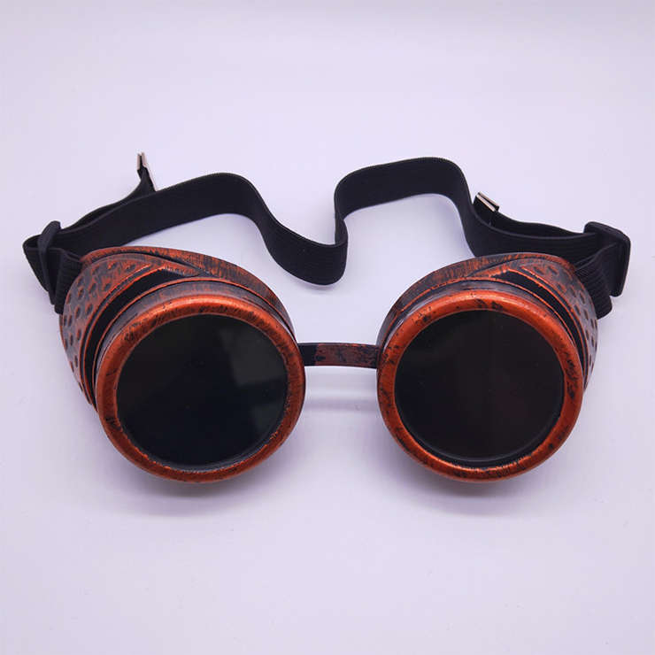 Steampunk Red-copper Removable Spectacle Cover Glasses Point Frame Masquerade Goggles MS19796