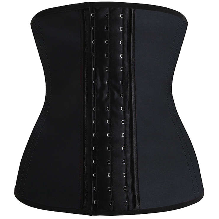 Sexy Black Steel Boned Sport Latex Waist Traning Corset Excercise N12450