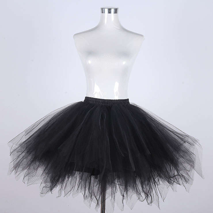 Gothic Tutu Mesh Tulle Harajuku A-Line Multi-layered Elastic Petticoat Cosplay Mini Skirt HG21914