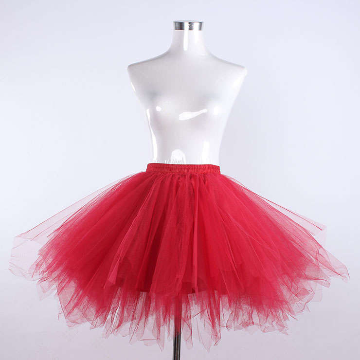 Gothic Tutu Mesh Tulle Harajuku A-Line Multi-layered Elastic Petticoat Cosplay Mini Skirt HG21915