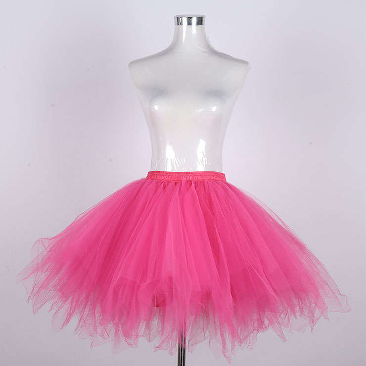 Gothic Tutu Mesh Tulle Harajuku A-Line Multi-layered Elastic Petticoat Cosplay Mini Skirt HG21918