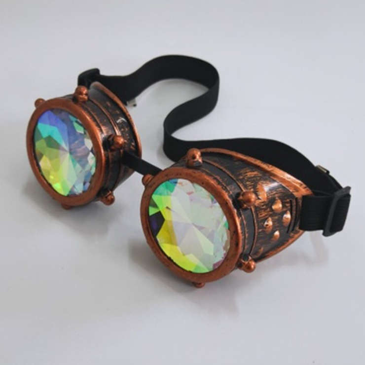 Steampunk Studs Kaleidoscope Lens Masquerade Halloween Party Glasses Goggles MS19765