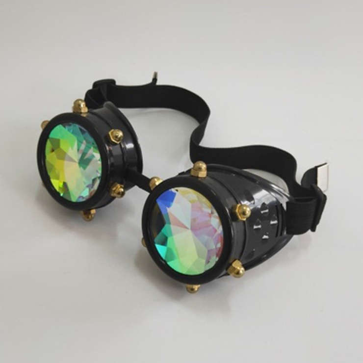 Steampunk Studs Kaleidoscope Lens Masquerade Halloween Party Glasses Goggles MS19764