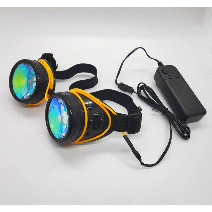 Steampunk Luminous Light Kaleidoscope Glasses Halloween Masquerade Party Goggles MS19777