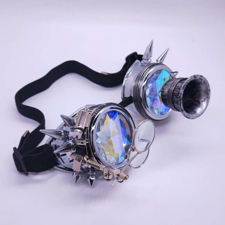 Steampunk Magnifier Kaleidoscope Glasses Rivet Masquerade Party Goggles MS19782