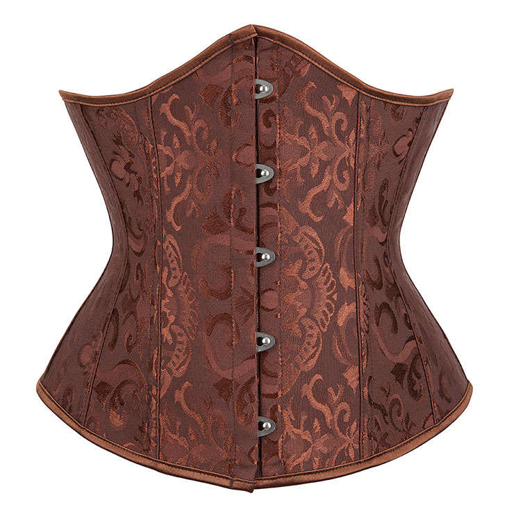 Victorian Gothic Brocade Boned Underwear Waist Cincher Body Shaper Underbust Corset N21651