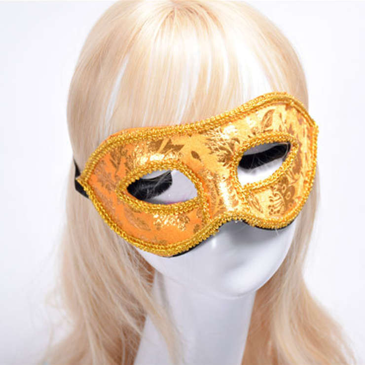 Vintage Noble Golden Floral Hot Stamping Cosplay Masquerade Party Eye Mask MS20002
