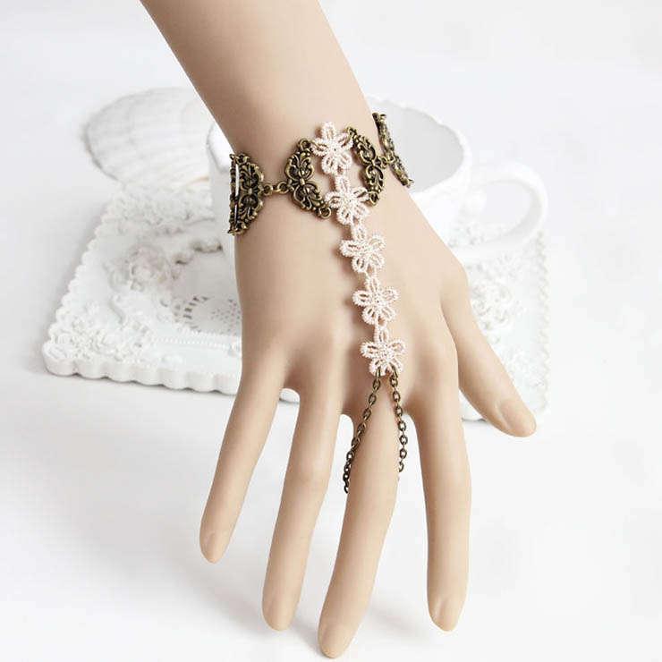 Vintage Style Metal Flower Embroidery Bracelet J17916