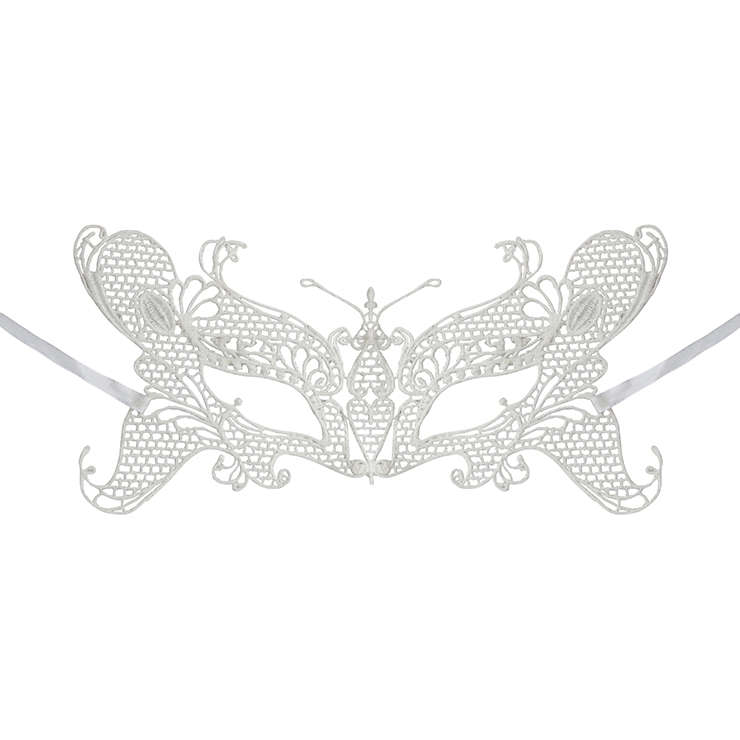 Women's Elegant White Princess Floral Lace Masquerade Party Mask MS19246