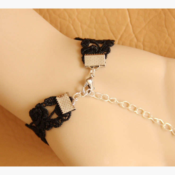 Black Gothic Lace Wristband Bracelet J17763
