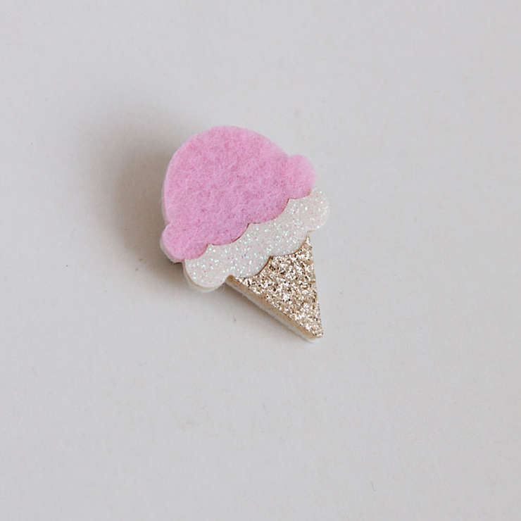 Fashion Lovely Pink Ice Cream Brooch J17519