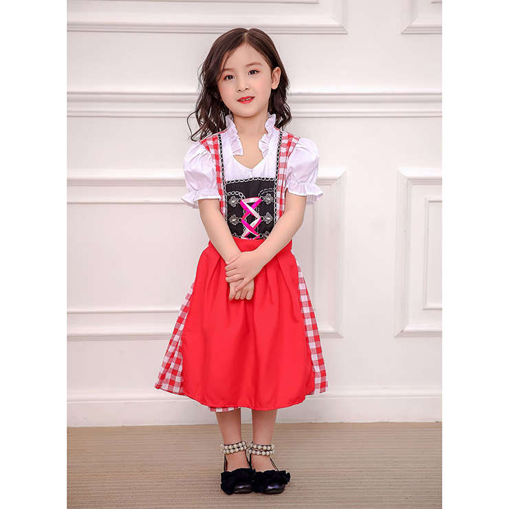 Girl's Classic Oktoberfest Dress Lovely Maid Cosplay Masquerade Costume N16283