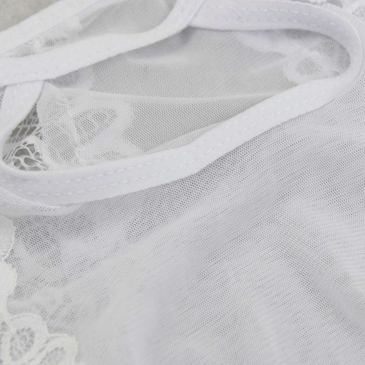 Charming White Floral Lace Bra Top and Panty Lingerie Set N16412