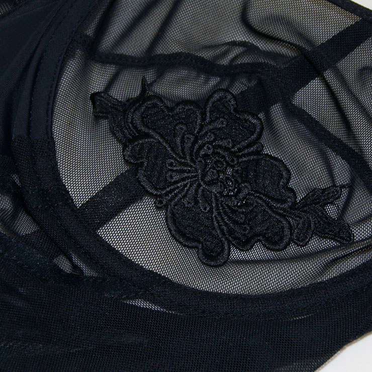 Sexy Charming Black Sheer Mesh Bustier Girdle Waist Cincher N17304