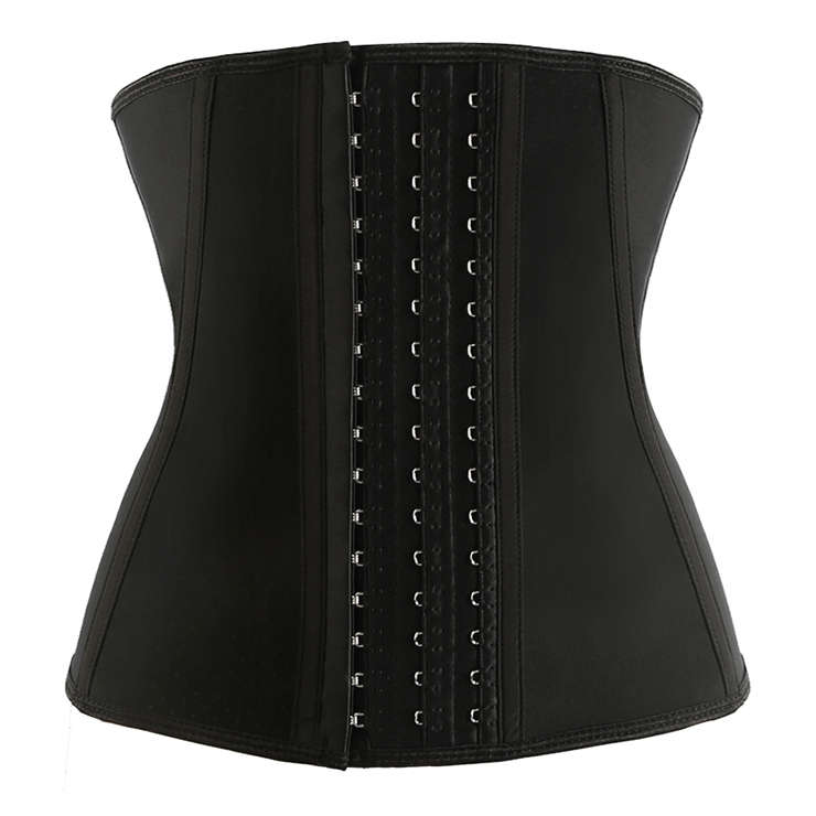 Black 9 Steels Boned Latex Sport Waist Cincher Underbust Corset N17511