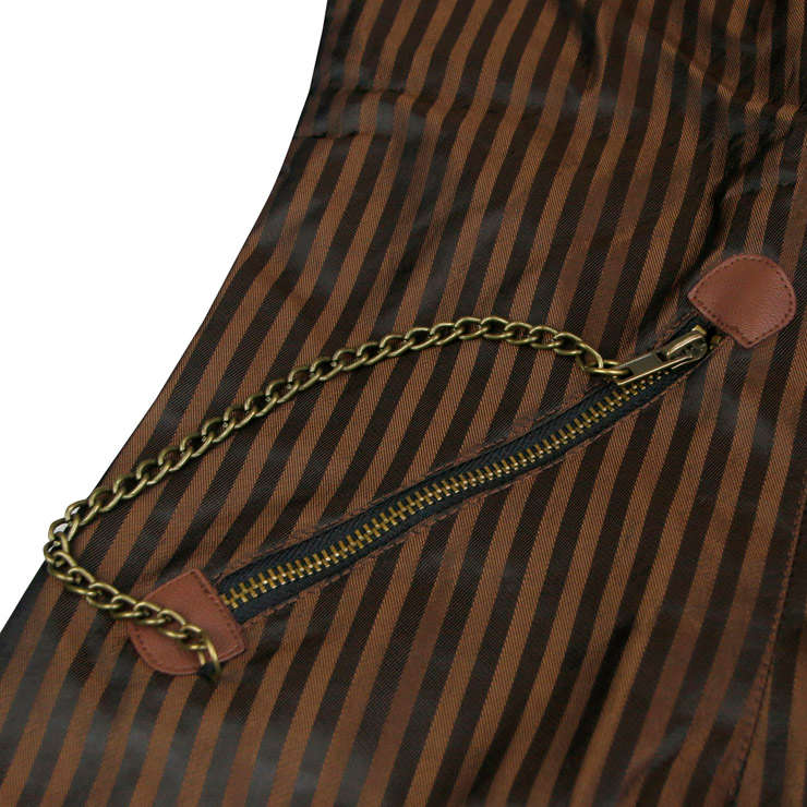 Mens Steampunk Pinstripe Waistcoat V Neck Party Vest N19046