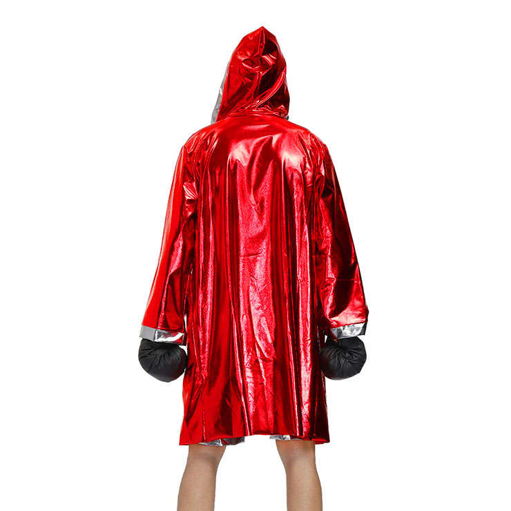 Men's Red World Champion Boxing Clothing Cloak And Shorts Adult Cosplay Costume N20495