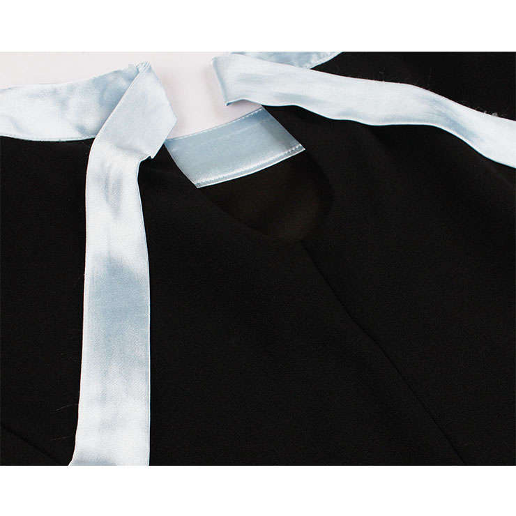 1950's Vintage Stand Collar Bowknot Short Sleeve High Waist A-line Party Midi Dress N20947