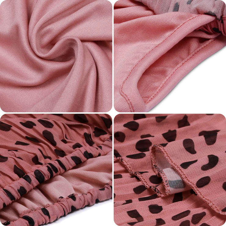 Fashion Polka Dots Chiffon Off-shoulder Short Sleeve High Waist Cocktail Summer Layered Dress N21903