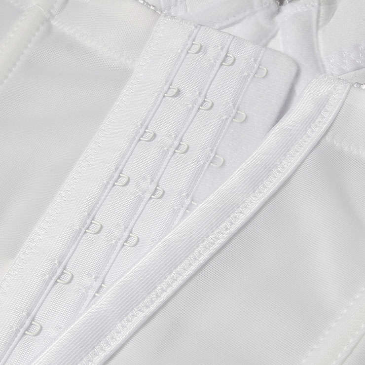 Sexy White Spaghetti Straps Lace Plastic Boned Tube Top Corset N3053