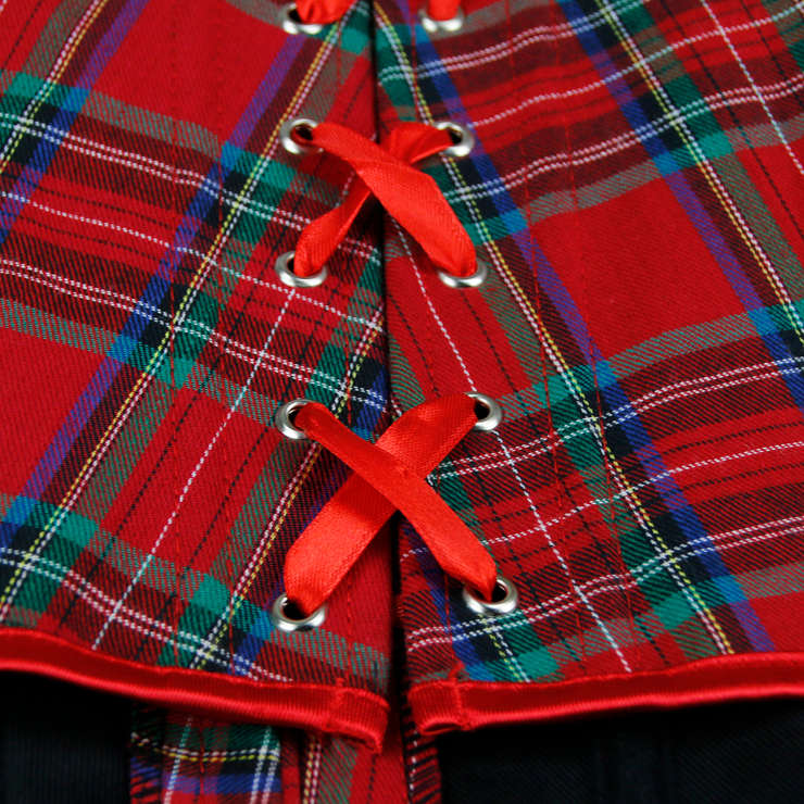 Christmas Schoolgirl Plaid Halter Corset N5261