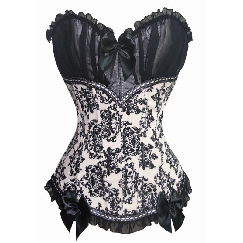 Organza and Floral Brocade Corset N5364
