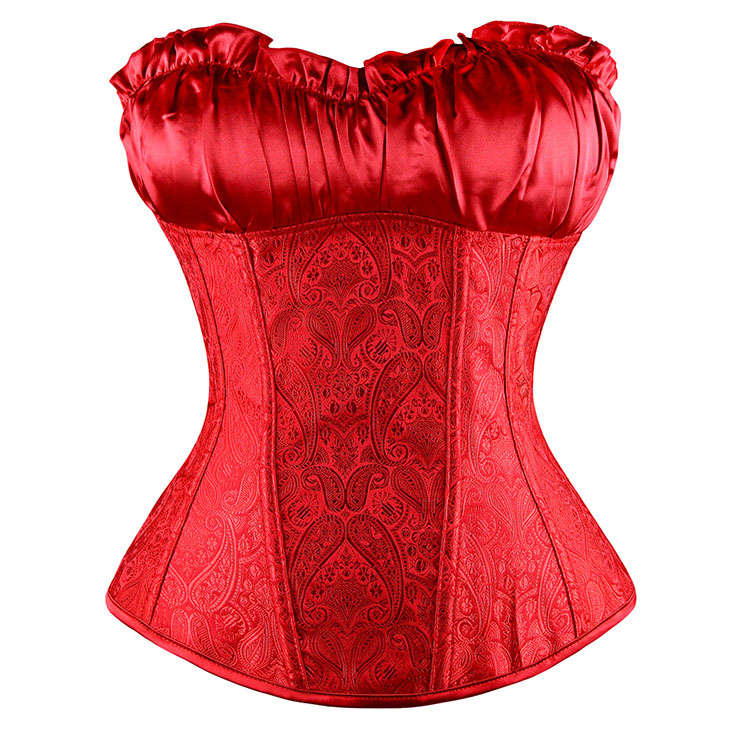 Red Paisley Design Christmas Corset N6527