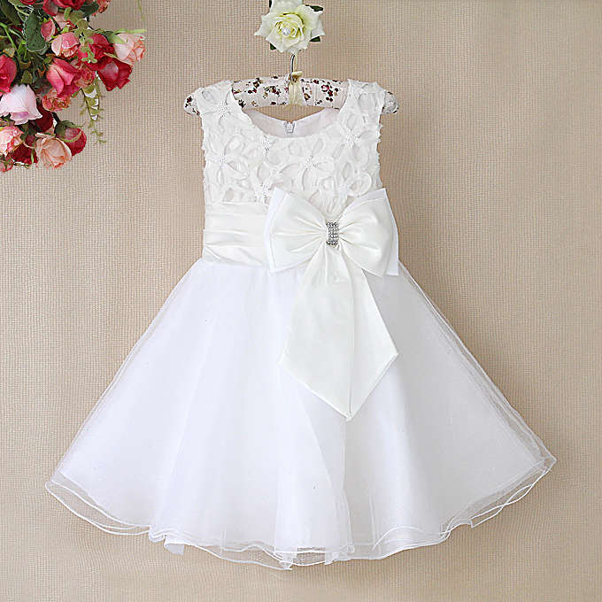 Fairy White Applique Work Wedding Dress