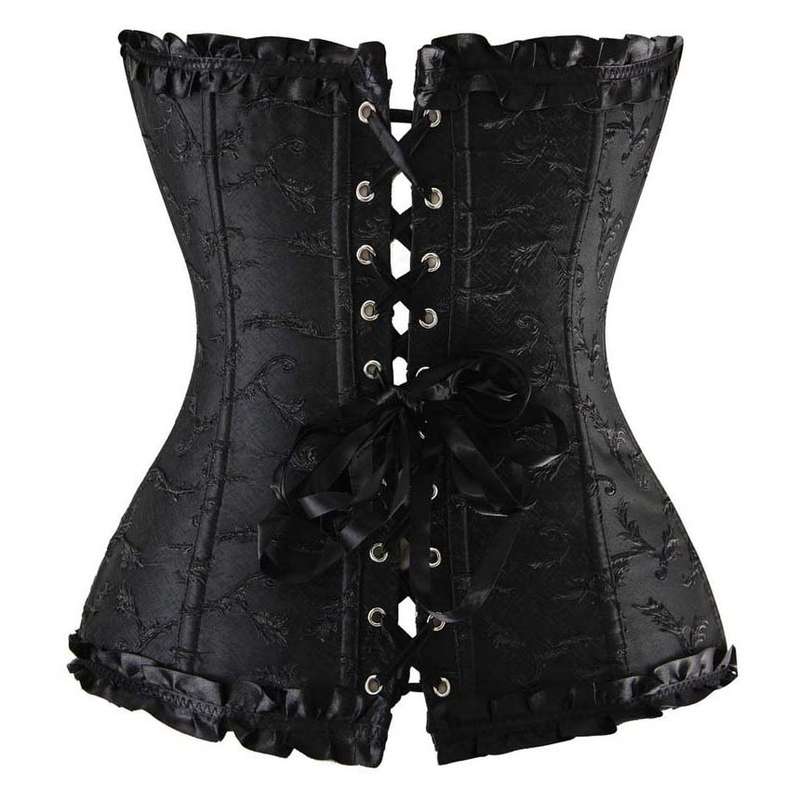 Noble Elegant Black jacquard Weave Busk Closure Corset N9887