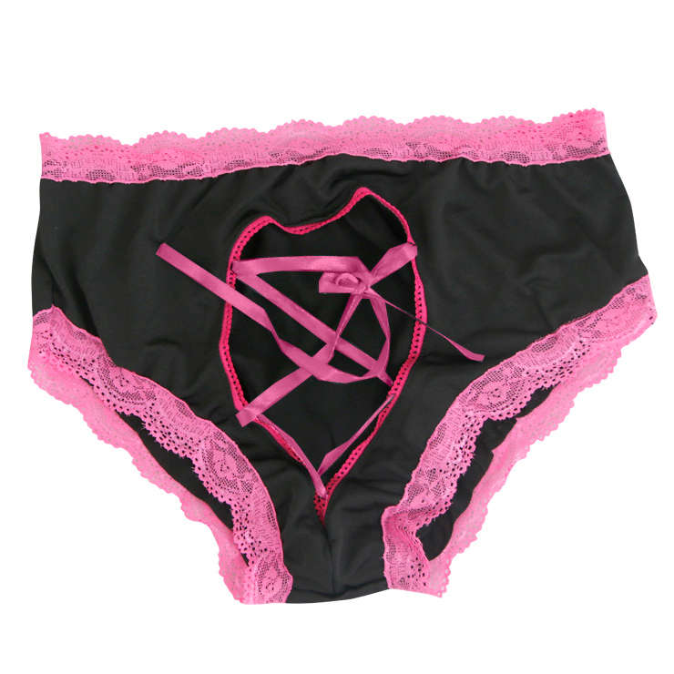 Charming Black High Waist Stretch Hollow Out Panty PT16436