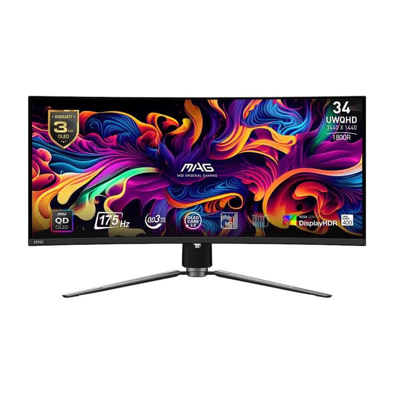 MSI MAG 341CQP QD-OLED 34&#x2033; UWQHD Curved Gaming Monitor