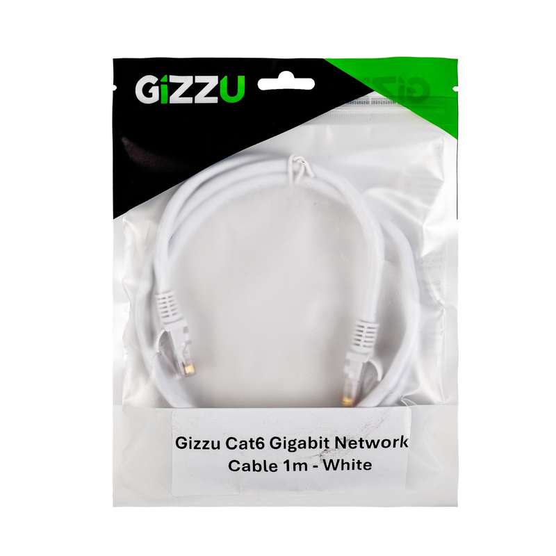 Gizzu Cat6 UTP Fly Lead Ethernet Network Cable 1m &#x2013; White