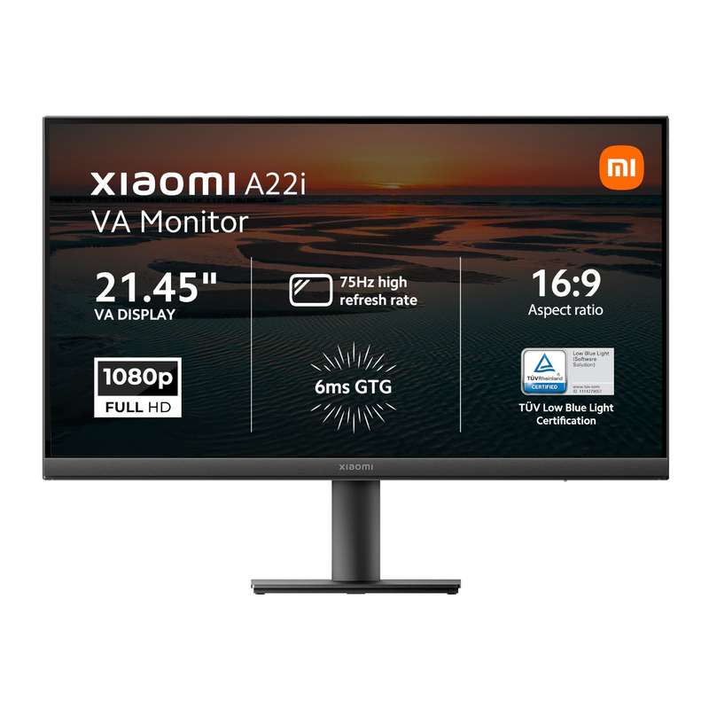 Xiaomi A22i 22" Full HD 1080p VA Monitor (75Hz, 6ms, 16:9, HDMI/DP, Flicker-Free, and VESA Mount)