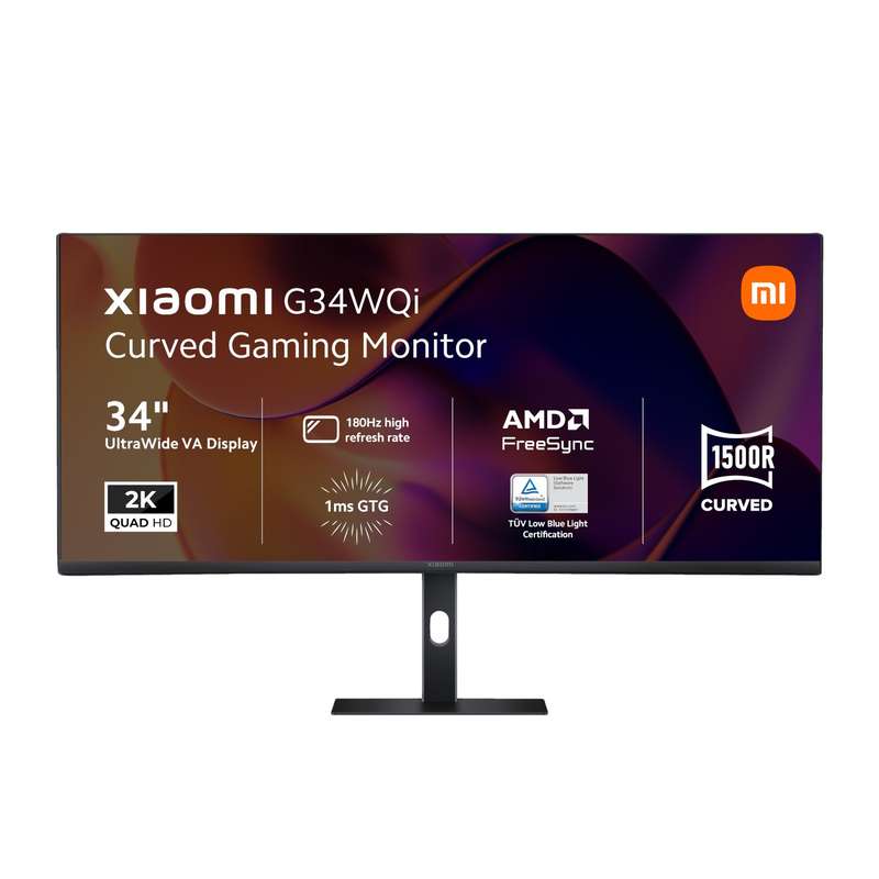 Xiaomi G34WQi 34" 1440p UltraWide VA Curved Gaming Monitor (180Hz, 1ms, 21:9, HDMI/DP, AMD FreeSy...