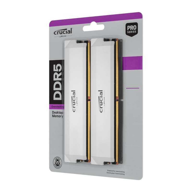 Crucial Pro DDR5 6000MHz 32GB Overclocking Memory Kit &#x2013; White