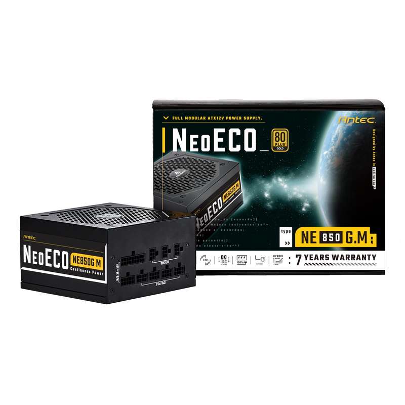 Antec NeoECO Gold Modular 850W Power Supply Unit (80 PLUS&#xAE; Gold, PCIe 5.0 Ready, Full Modular)