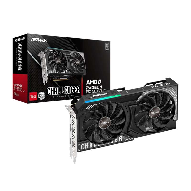 ASRock Radeon&#x2122; RX 9060 XT Challenger 16GB OC Graphics Card (RDNA&#x2122; 4, PCIe 5.0)