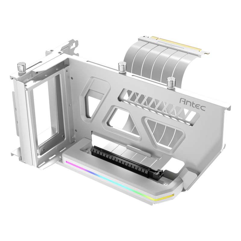 Antec SHIFT ARGB Vertical GPU Bracket with PCIe 4.0 Riser Cable &#x2013; White