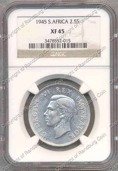 *#* 1945 HALF CROWN NGC SLABBED XF 45 *#*