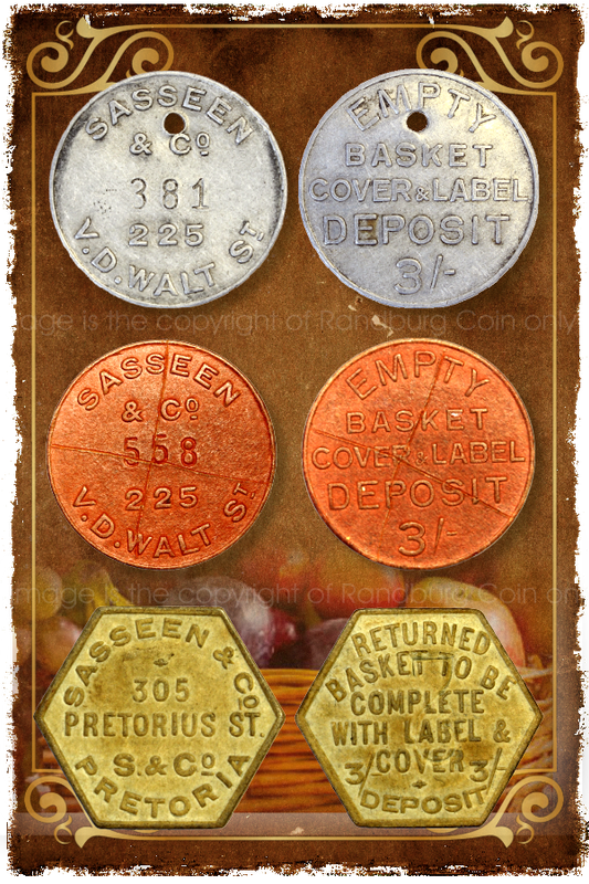 1938 Sasseen and Company Fruit Merchant Tokens - Set of 3